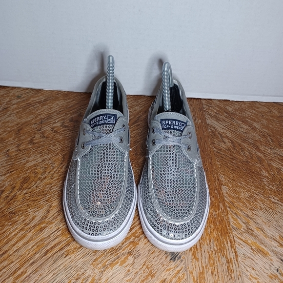 WOMENS SPERRY TOP-SIDER BAHAMA PEWTER SEQUIN SHOES YG46250 SZ 5M see pictures fo - Picture 6 of 9